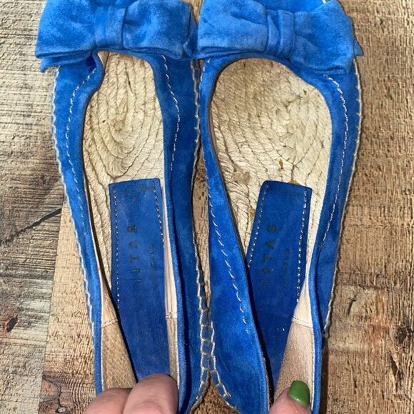 Paloma Blue Bow Suede Espadrilles Flats - Picture 8 of 12